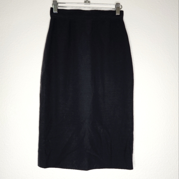 Christian Dior Boutique Black Silk Midi Skirt 36